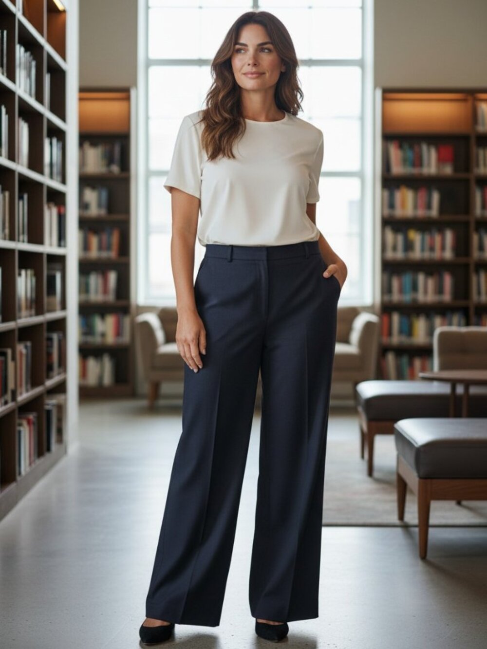 Talbots Woman Pure Irish Linen Wide Leg Cropped Pants Charcoal 18W